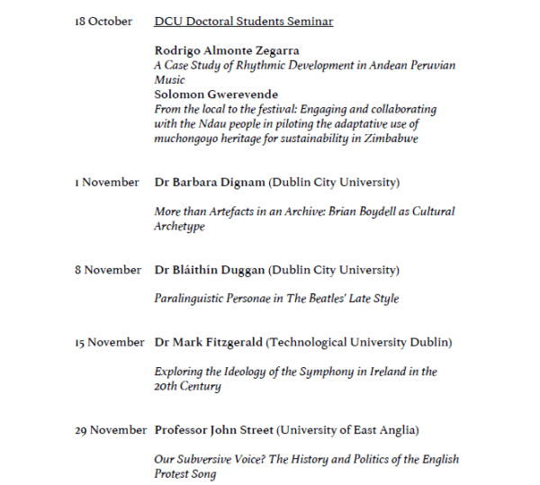 DCU Online Music Research Seminar Series